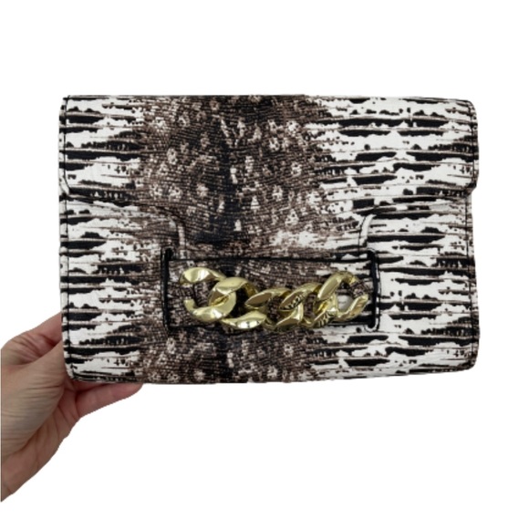 H&M | snake print clutch with gold chain - Picture 2 of 5